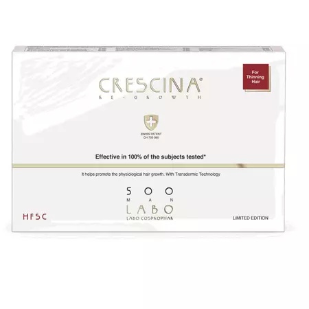 Tratament intensiv pentru cresterea parului 500 Crescina Man Re-Growth, 5 fiole, Labo