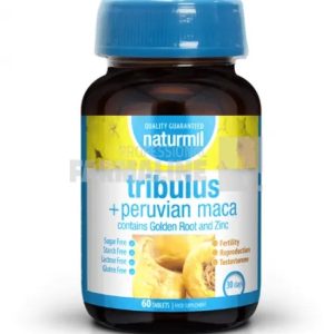 Tribulus 350mg + Peruvian Maca 350mg, 60 tablete, Naturmil