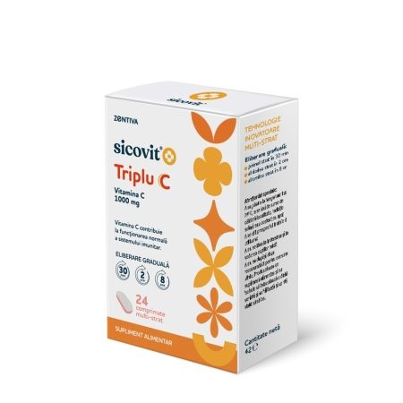 Triplu C Sicovit, 24 comprimate multi-strat, Zentiva