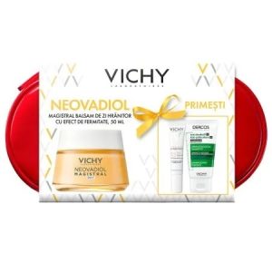 Trusa VICHY Balsam de zi hranitor cu efect de fermitate Neovadiol Magistral, 50 ml + Fluid cu SPF 50+ Capital Soleil, 15 ml + Sampon anti-matreata