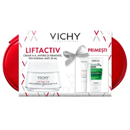 Trusa Vichy Liftactiv Hyaluronic Specialist Crema Zi + SPF 50+ + Sampon Dercos