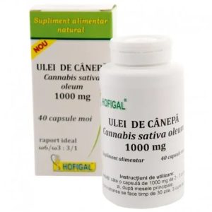 Ulei de canepa 1000mg, 40 capsule, Hofigal