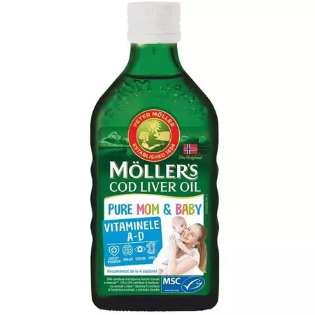Ulei din ficat de cod Pure Mom and Baby, 250 ml, Mollers