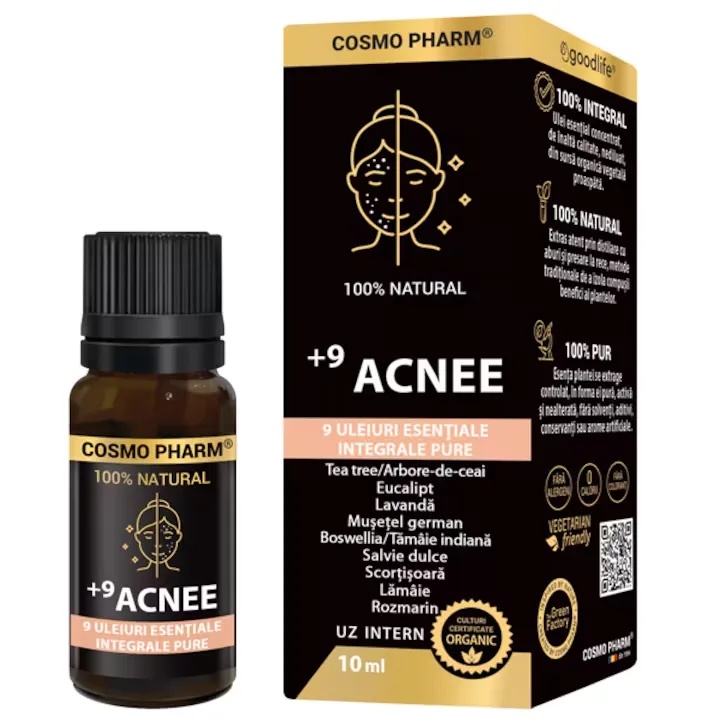 Ulei esential +9 Acnee, 10ml, Cosmopharm