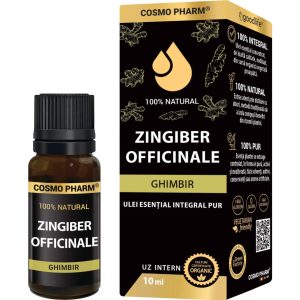 Ulei esential integral de ghimbir Zingiber Officinale, 10ml, Cosmopharm