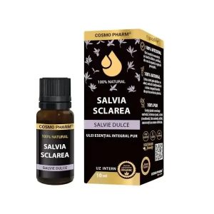 Ulei esential integral de salvie dulce Salvia sclarea, 10ml, Cosmopharm
