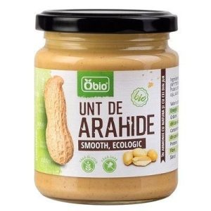 Unt de arahide smooth bio, 250g, OBio