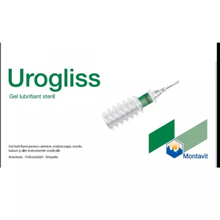 Urogliss Montavit – gel lubrifiant steril anestezic, 25 bucăți