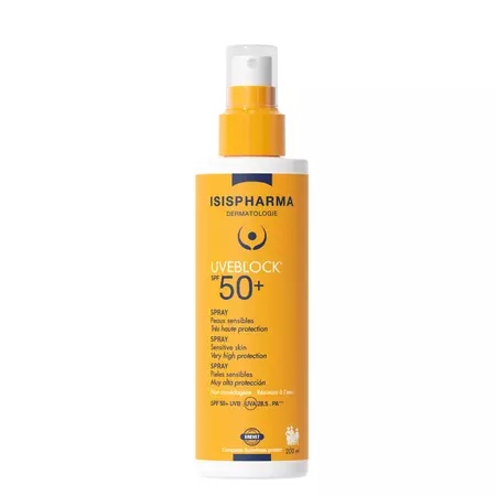 UVEBLOCK SPF 50+ Spray – Protectie solara spray pentru piele sensibila – 200 ml, IsisPharma