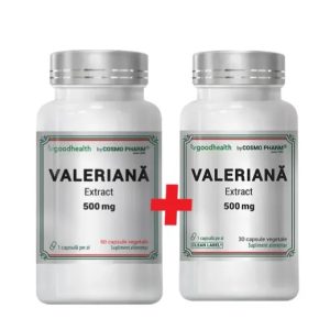 Valeriana extract 500mg, 60+30 capsule vegetale, Cosmopharm