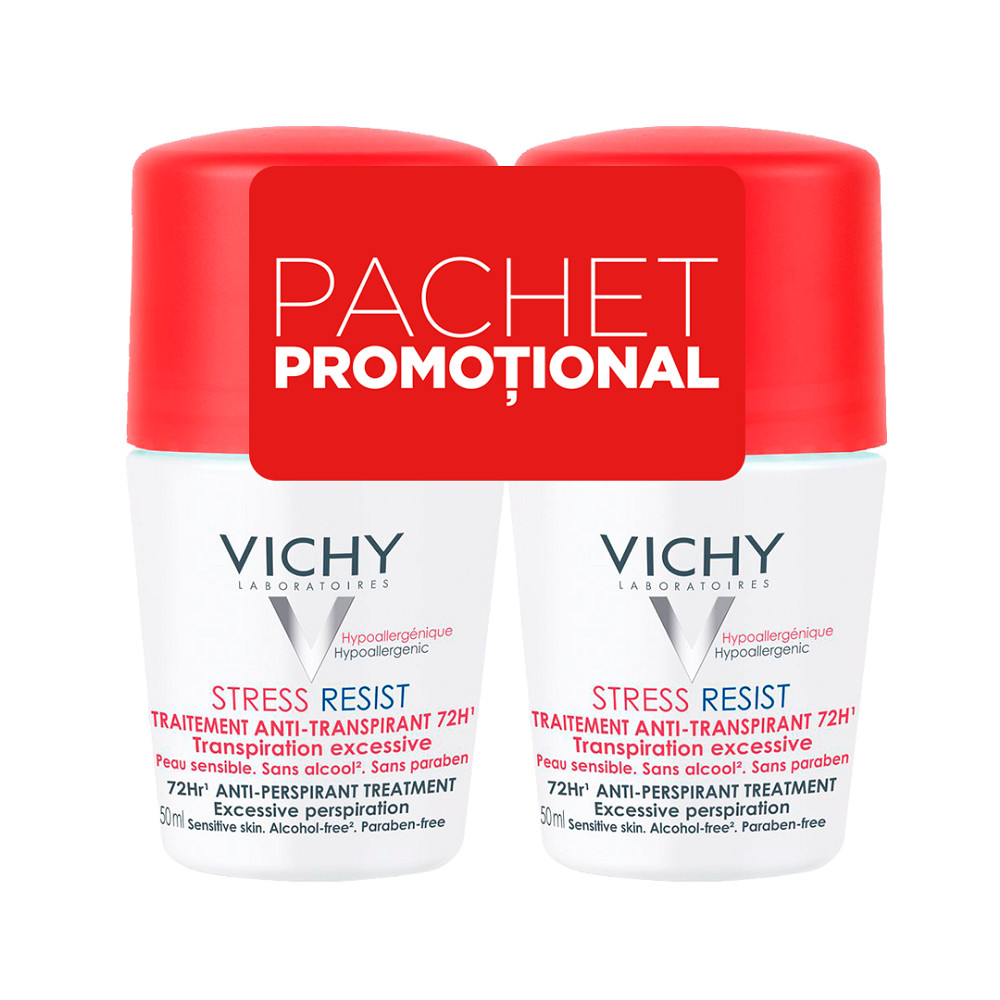 VICHY Bipack DEO Roll on Stress Resist Eficacitate 72h, 2x50ml