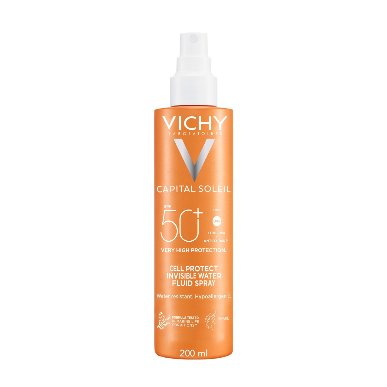 Vichy Capital Soleil Cell Protect Spray Fluid Invizibil SPF50+, 200 ml