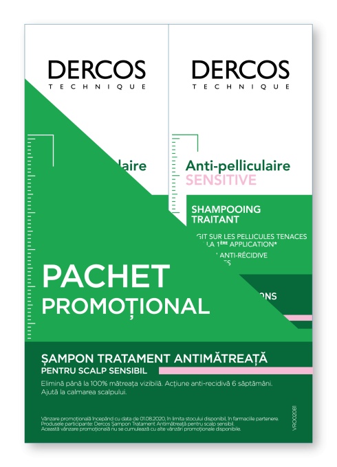 VICHY Dercos bi-pack sampon antimatreata scalp sensibil x 200ml