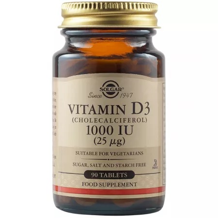 Vitamin D3 1000 UI (25 mcg), 90 tablete, Solgar