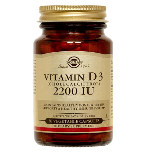 Vitamin D3 2200 UI (55 mcg), 50 capsule vegetale, Solgar