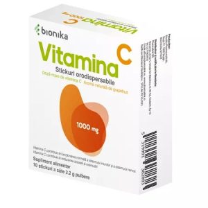 Vitamina C 1000mg, 10 stickuri orodispersabile, Bionika