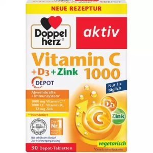 Vitamina C 1000mg + D3 + Zinc Depot, 30 comprimate, Doppelherz