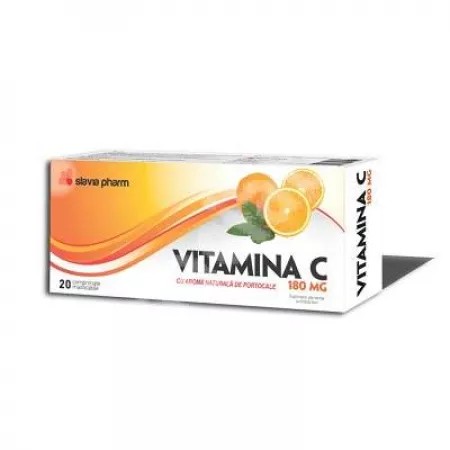 VITAMINA C 180 mg , 20 comprimate masticabile , Slavia Pharm