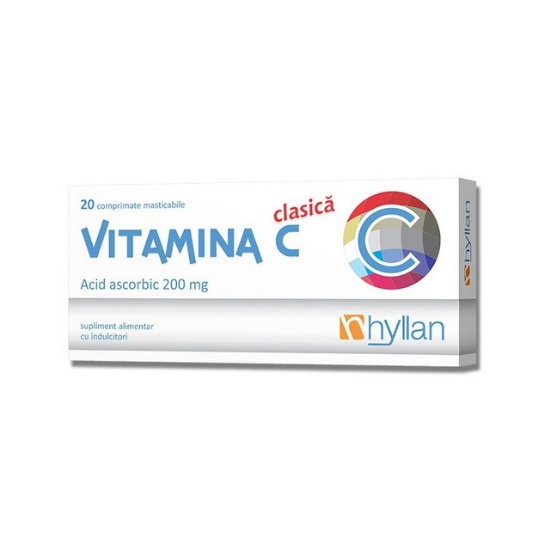 Vitamina C clasica, 20 comprimate masticabile, Hyllan