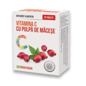 Vitamina C cu pulpa de Macese, 30 capsule, Parapharm