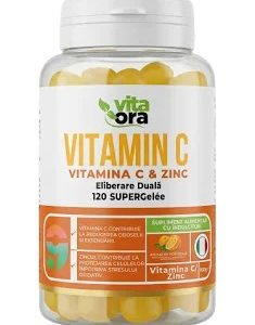 Vitamina C+ Zinc, Imunitate și energie zilnică, aromă portocale, 120 jeleuri, Vita Ora