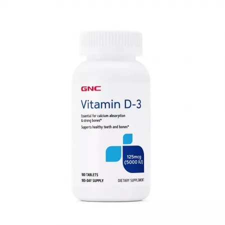 Vitamina D-3 5000 IU, 180 tablete - GNC