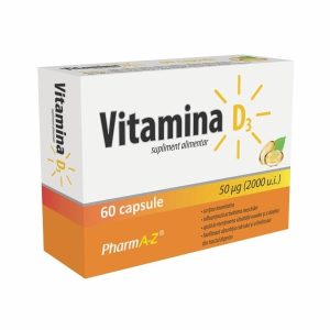 Vitamina D3 2000UI, 60 capsule, PharmA-Z
