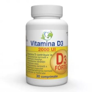 Vitamina D3 Forte 2000UI, 30 comprimate, Justin Pharma