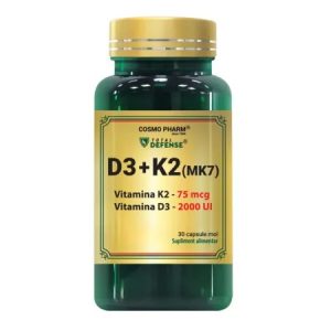 Vitamina D3 + K2, 30 capsule moi, Cosmopharm