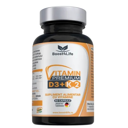 Vitamina D3 + K2 Premium MGCaps, 60 capsule, Boost4Life