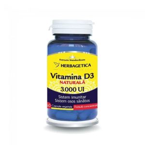 Vitamina D3 Naturala 3000UI, 60 capsule, Herbagetica