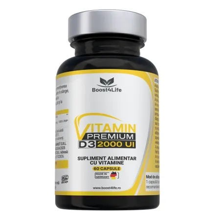 Vitamina D3 Premium, 2000 UI, 60 capsule moi, Boost4Life