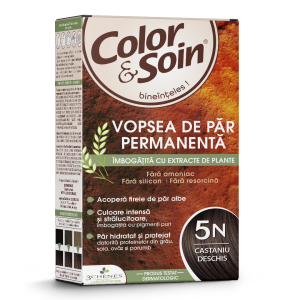 Vopsea de par fara amoniac, fara silicon, castaniu deschis, 5N Color&Soin