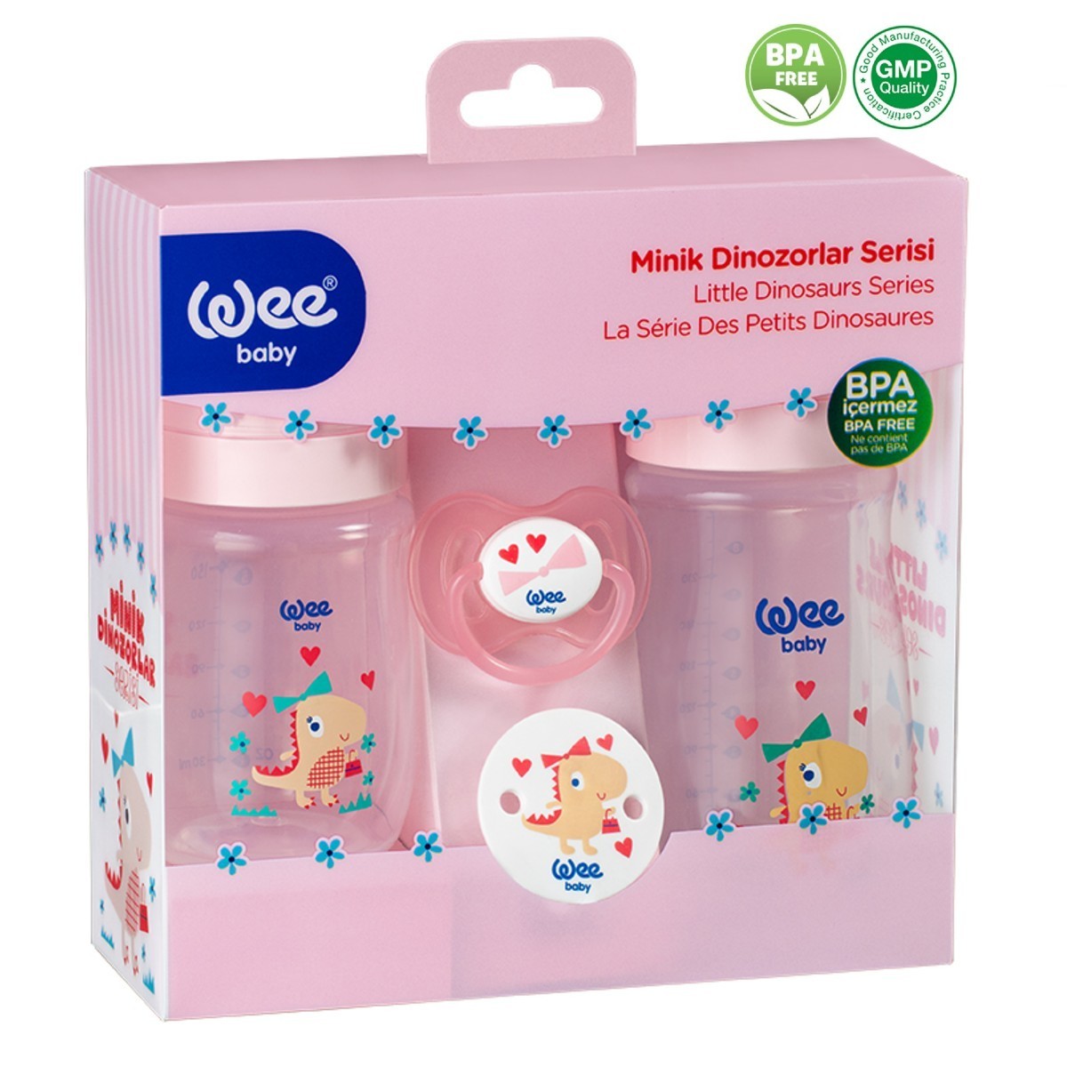 WEE BABY Dino set nou-nascuti roz 196