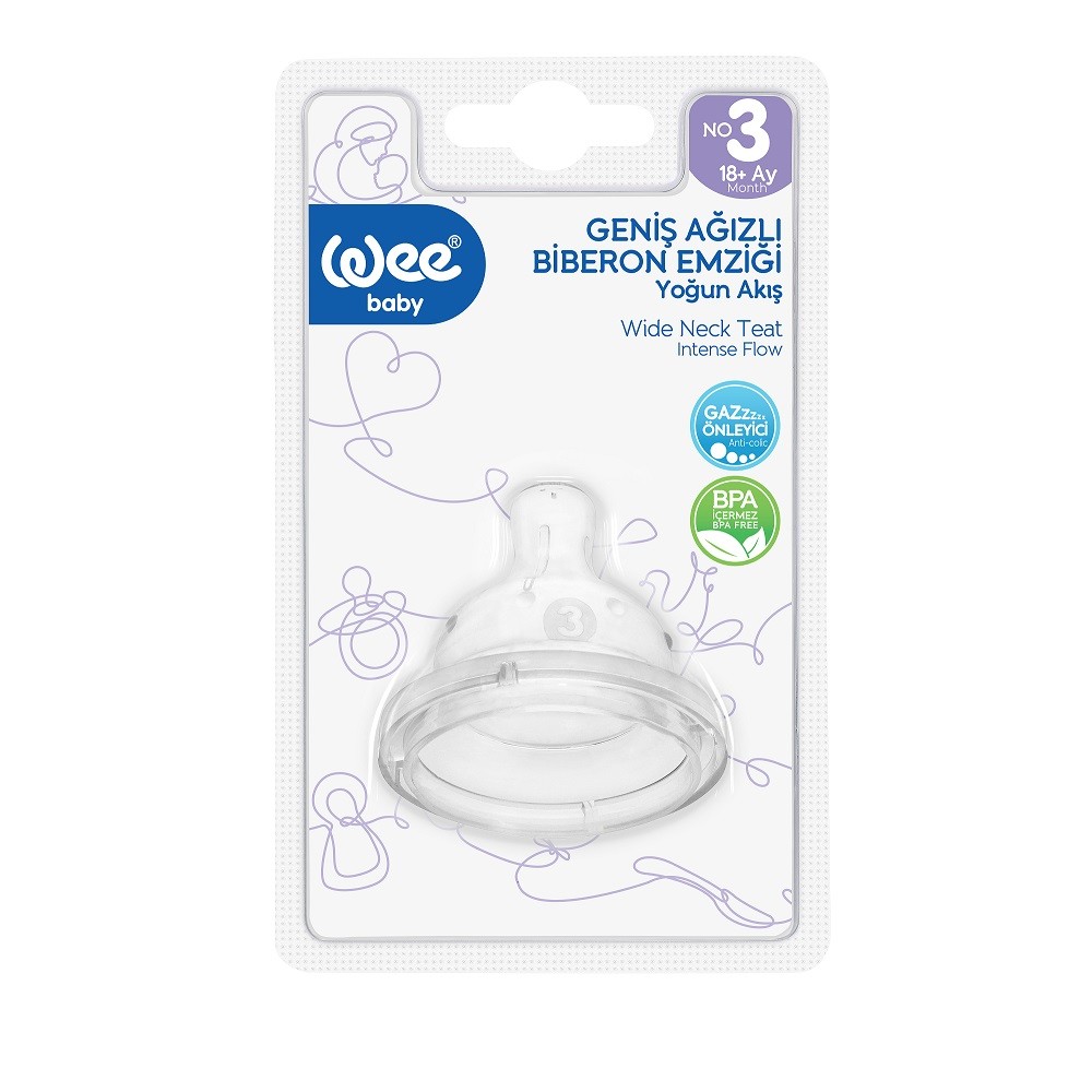 WEE BABY Tetina silicon anti-colici gura larga nr.3 - 854