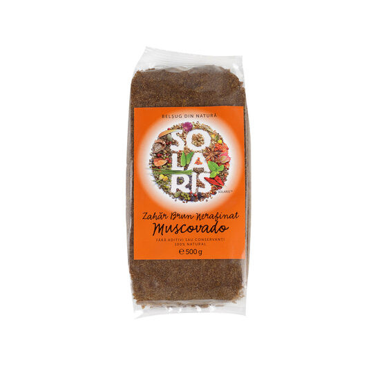 Zahar brun nerafinat Muscovado, 500g, Solaris