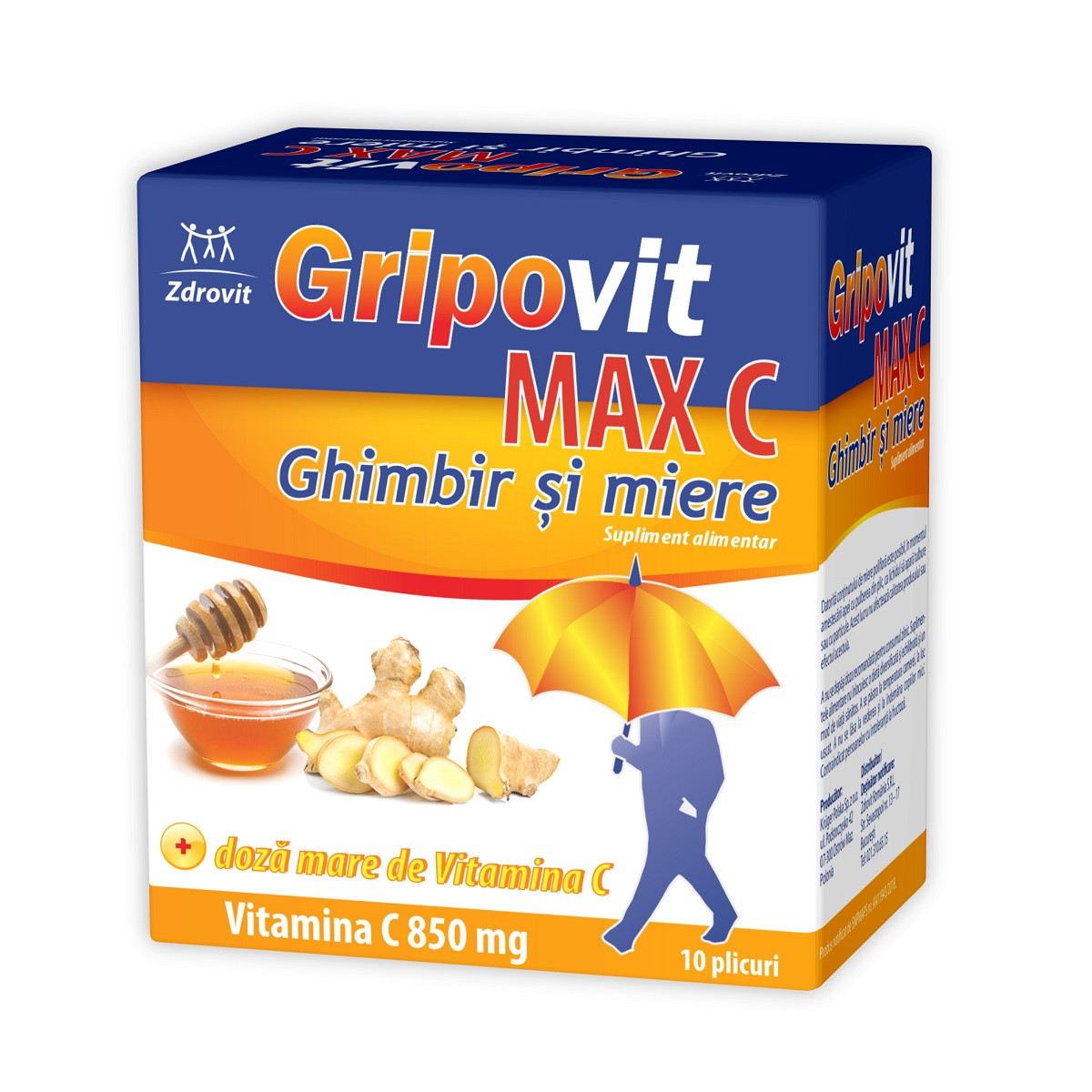 Zdrovit Gripovit MAXC GHIMBIR SI MIERE x 10pl