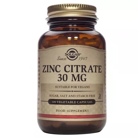 Zinc Citrate 30 mg, 100 Capsule , Solgar