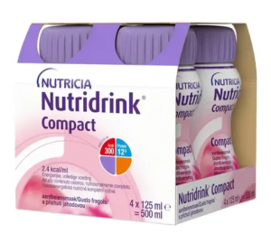 Nutridrink Compact Protein cu aroma de capsuni 125 ml x 4 flacoane
