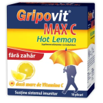 Zdrovit Gripovit Max C Hot Lemon fara zahar 10 plicuri