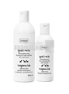 Ziaja Goat's Milk Pachet Sampon cu keratina 400 ml + Balsam cu keratina 200 ml