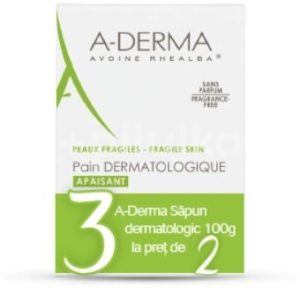 A-Derma sapun dermatologic fata-corp 100g oferta 2+1