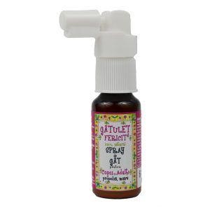 Gatulet Fericit Spray pentru gat pentru copii si adulti cu Miere si Propolis 20 ml