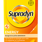 Supradyn Energy Multivitamine Complex de Vitamina B - Coenzima Q10 - 13 Vitamine – Boost de energie 30 comprimate filmate